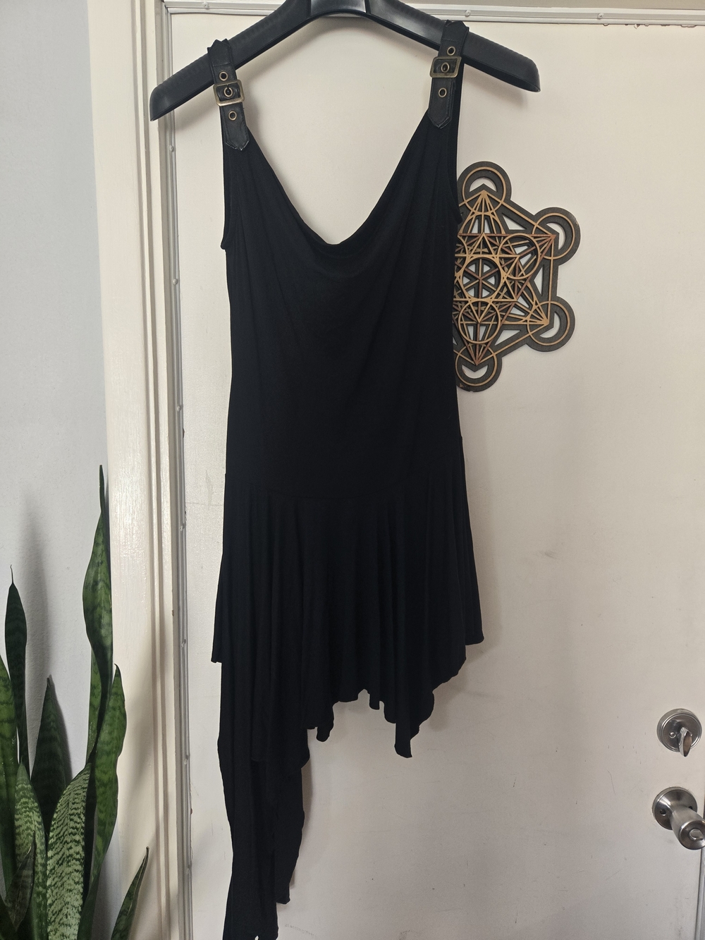 Current Mood - Dolls Kill - Black Asymmetrical Cowl Neck Dress